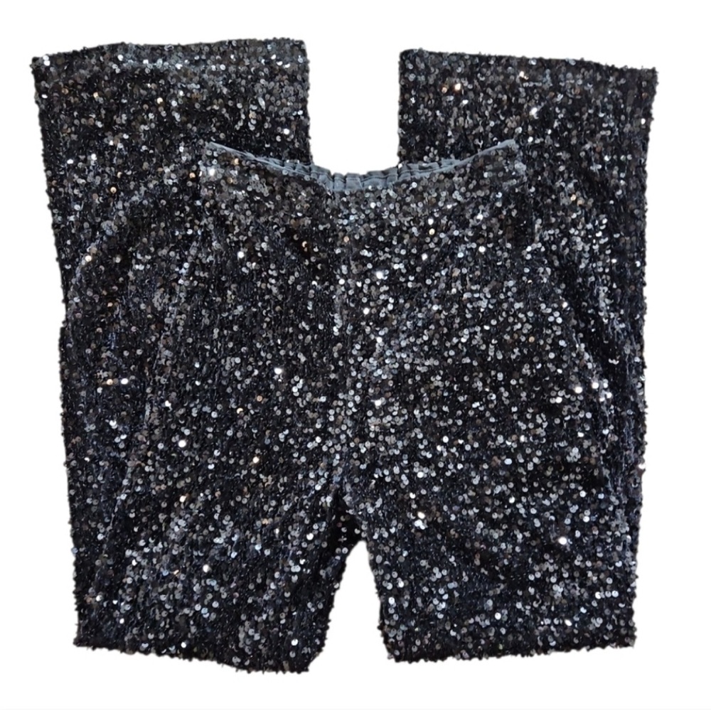 Gianni Bini Sparkling Black Wide Leg Pants - Picture 2 of 8